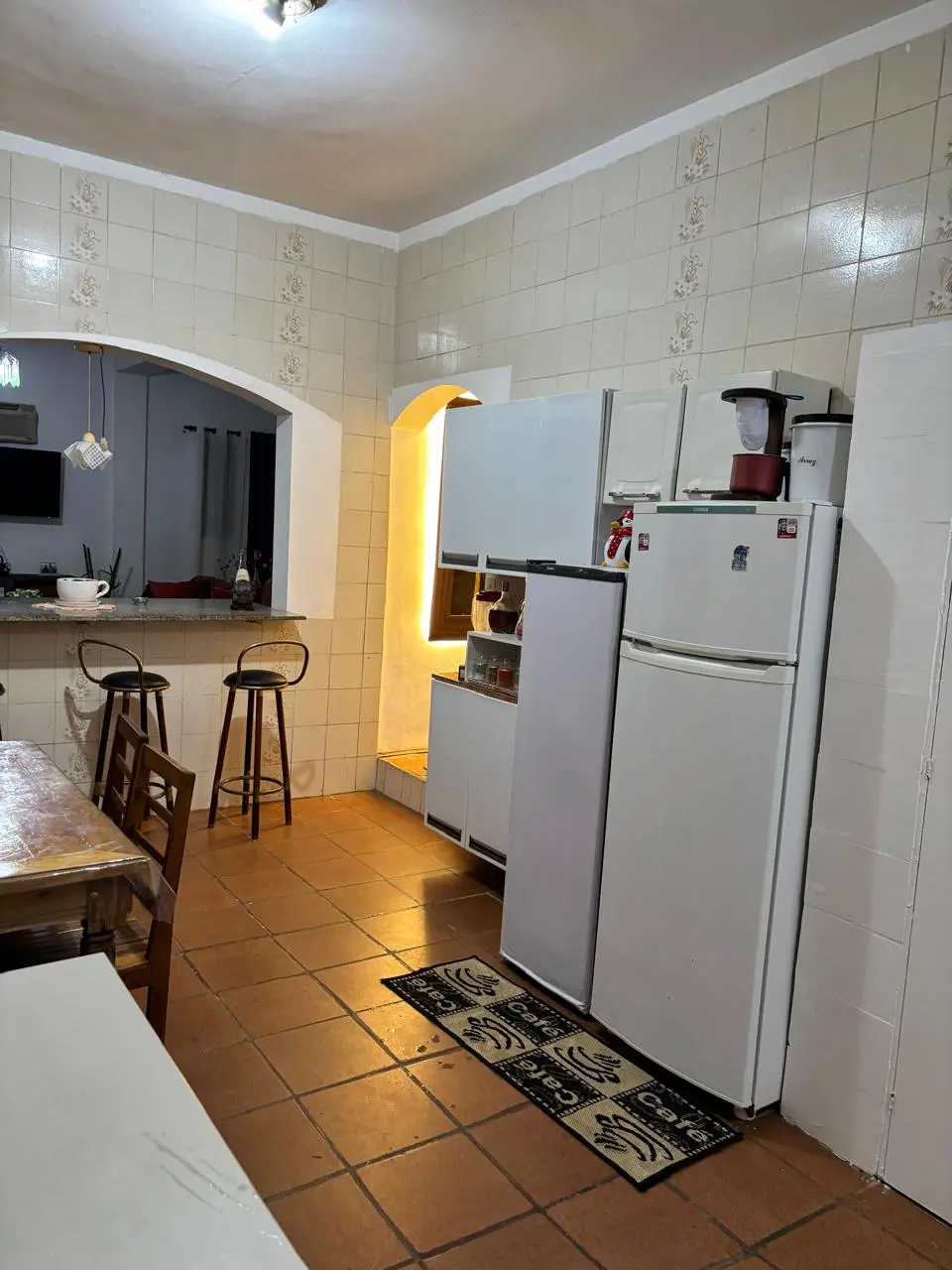 Área de apoio da cozinha interna do Sítio Recanto das Hortências